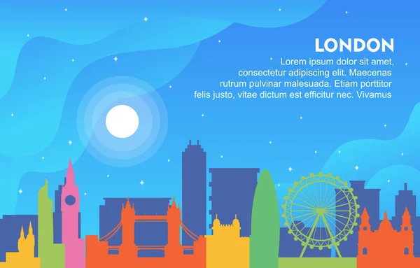 London City Building Cityscape Illustration Fond Dynamique Skyline — Image vectorielle