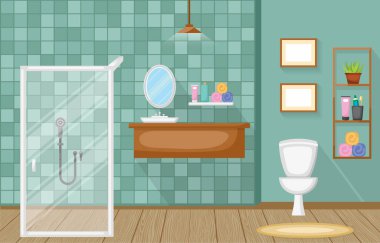 Klasik Banyo Temizlik Odası Ahşap Mobilya Düz Tasarımı