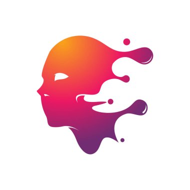 Renkli Boyalı Yüz Maskesi Resim Servisi Logosu