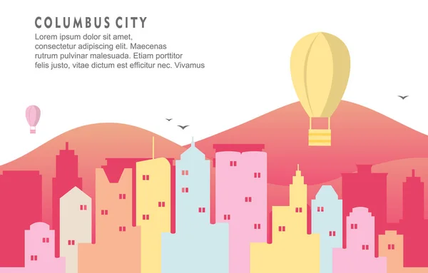 Columbus Ohio City Building Cityscape Skyline Dynamic Background Illustration — Stock Vector