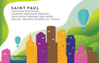 Saint Paul Minnesota Şehir Binası Skyline Dinamik Arkaplan Resimleri