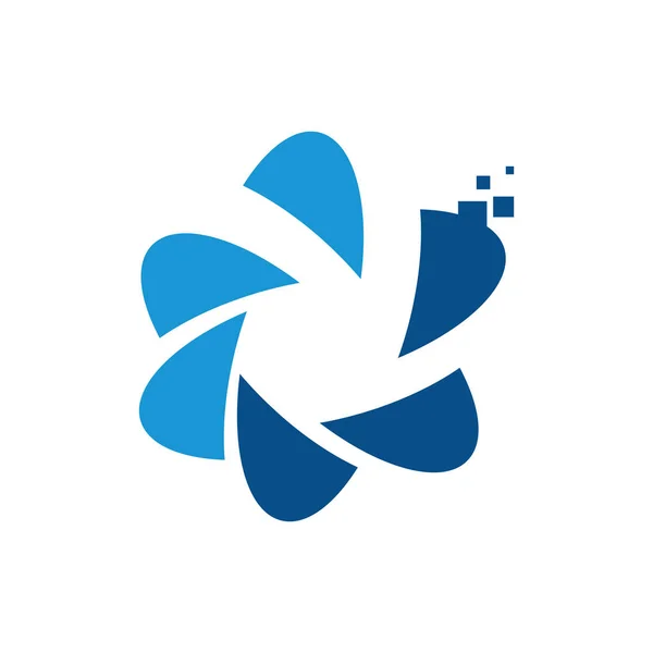 Pixel Science Star Digital Technology Education Logo — стоковий вектор