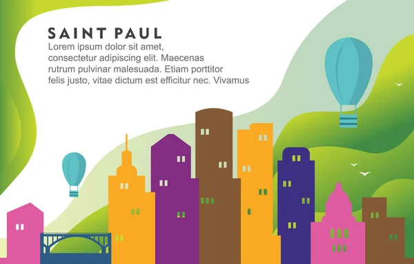 Saint Paul Minnesota City Building Paysage Urbain Illustration Fond Dynamique — Image vectorielle