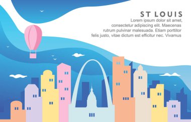 St. Louis Missouri Şehir Binası Skyline Dinamik Arkaplan Resimleri
