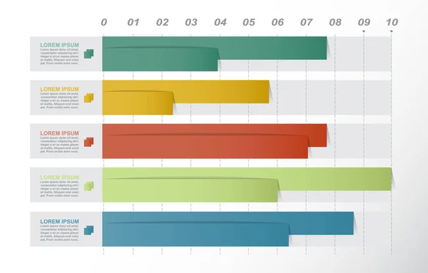 Gráfico Barras Diagrama Estadístico Infografía Comercial Ilustración — Archivo Imágenes Vectoriales