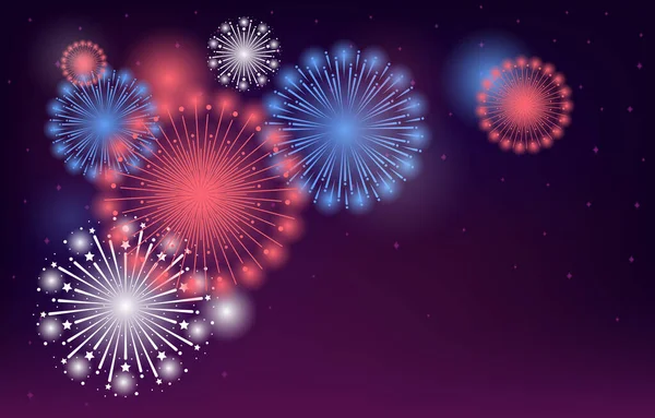 Coloridos Fuegos Artificiales Brillantes Hermosos Fondo Abstracto Vector Ilustración — Vector de stock