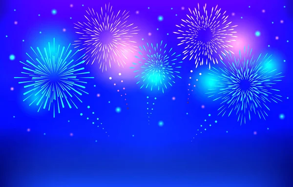 Colorful Brightly Beautiful Fireworks Abstract Background Vector Illustration — Stock Vector