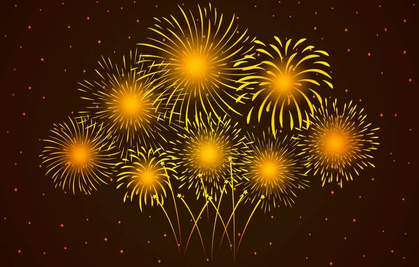 Színes Élénk Gyönyörű Tűzijáték Absztrakt Háttér Vektor Illusztráció — Stock Vector