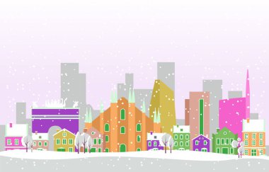 Milano Şehri 'nde Kış Karı Gökyüzü Simgesi Resimleri