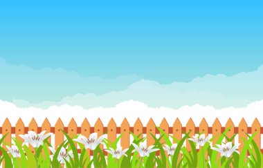 Mavi Gökyüzü Arkaplanlı Çiçek açan yaz mevsimi