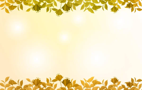 Літня Весна Квітуча Природа Золотим Жовтим Тлом — стоковий вектор
