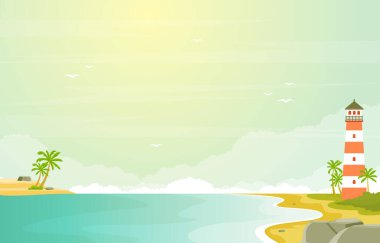 Tropikal Sahilde Tatil Palm Tree Yaz Manzarası