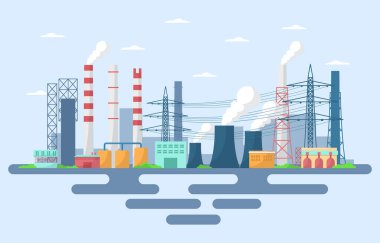 Endüstriyel Fabrika İmalat Tesisleri Arazi Alanı Düz Çizim