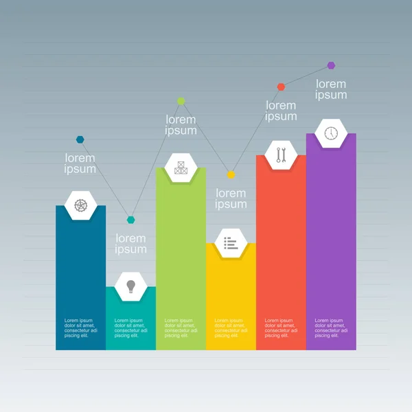 Grafiek Grafiek Grafiek Financieel Analytisch Statistisch Business Infographic Illustration — Stockvector