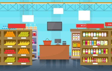 Süpermarket Market Rafları Mağazası Perakende Mağazası Alışveriş Merkezi Daire Çizimi