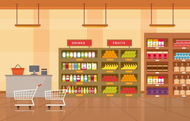 Süpermarket Market Rafları Mağazası Perakende Mağazası Alışveriş Merkezi Daire Çizimi