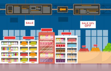 Süpermarket Market Rafları Mağazası Perakende Mağazası Alışveriş Merkezi Daire Çizimi