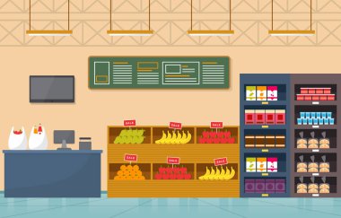 Süpermarket Market Rafları Mağazası Perakende Mağazası Alışveriş Merkezi Daire Çizimi