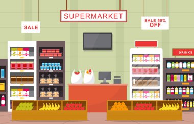 Süpermarket Market Rafları Mağazası Perakende Mağazası Alışveriş Merkezi Daire Çizimi