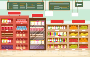 Süpermarket Market Rafları Mağazası Perakende Mağazası Alışveriş Merkezi Daire Çizimi