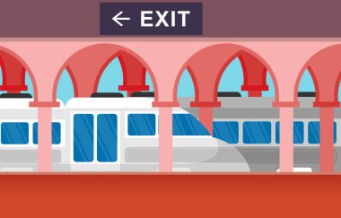 Demiryolu Toplu Taşımacılık Metro Tren İstasyonu Çizimi