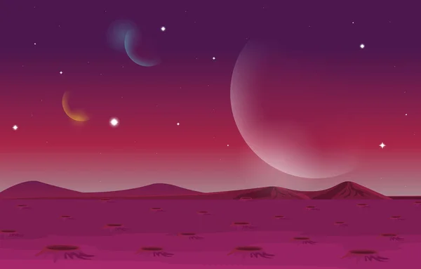 惑星の風景 Sky Space Science Fictionファンタジーイラスト — ストックベクタ