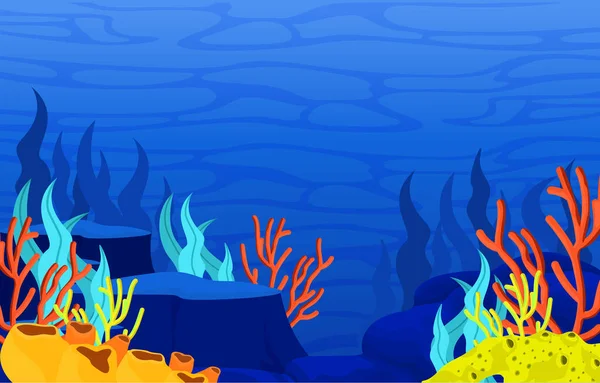 Marine Coral Reef Underwater Ocean Nature Illustration — 스톡 벡터