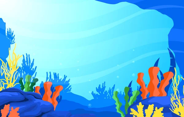Deniz Mercan Resifi Altı Okyanusu Doğa Llüstrasyonu — Stok Vektör