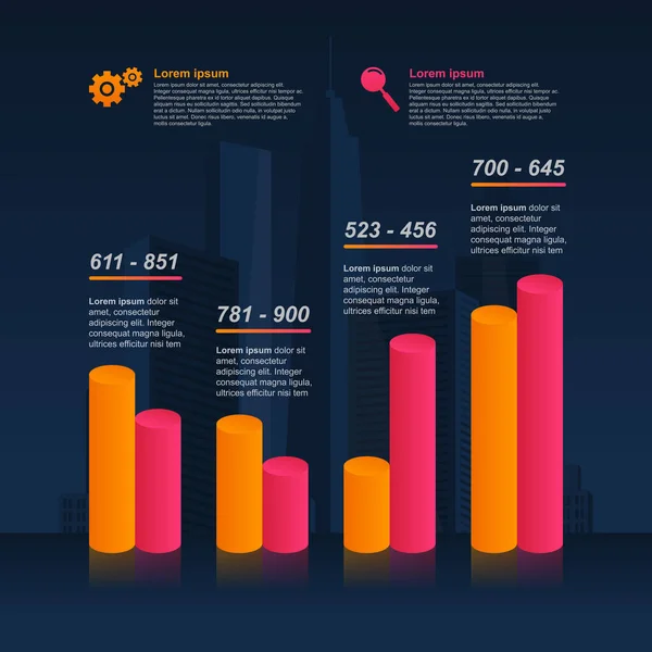 Verbesserte Erholung Nach Krisendiagramm Balkendiagramm Wirtschaftsstatistische Infografik — Stockvektor