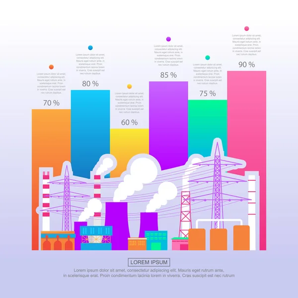 Gráfico Gráfico Barras Diagrama Financeiro Análise Estatística Fábrica Industrial Infográfico —  Vetores de Stock