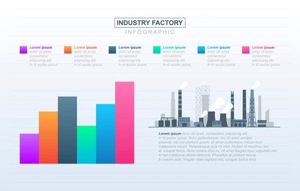 Balkendiagramm Diagramm Finanzanalytik Statistische Fabrik Industrial Business Infografik — Stockvektor