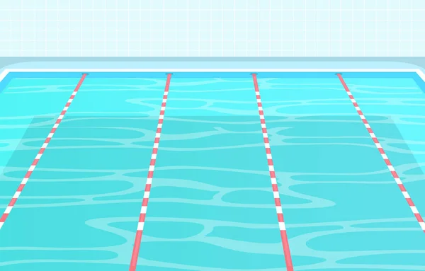 Schwimmbad Sommerurlaub Gesunder Sport Cartoon Illustration — Stockvektor