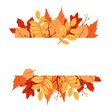 Autumn Fall Season Leaf Greeting Invitation Card Frame Background Bouquet clipart