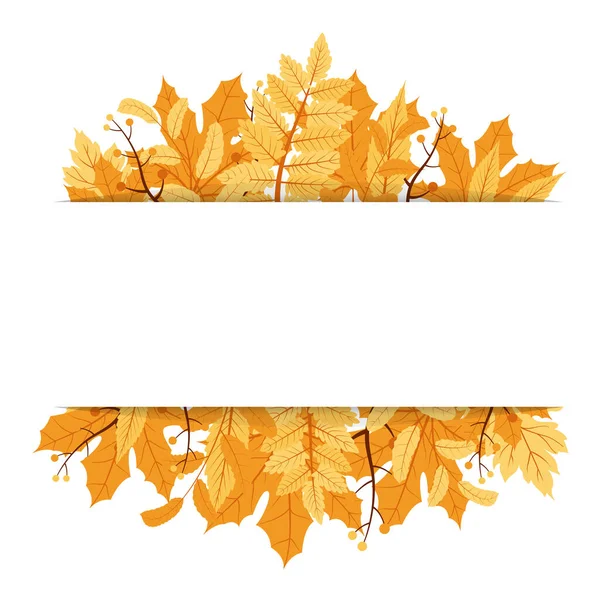 秋の紅葉グリーティング招待状カードフレーム背景ブーケ — ストックベクタ