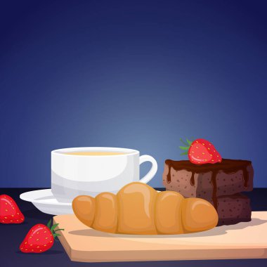 Ekmek Brownie 'ler Kara Orman Pastası Yemek Fotoğrafları Tahta Masada Lezzetli