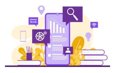 Dijital Pazarlama Mobil Alışveriş İnternet Analizi Çizimi