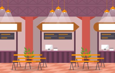 Gıda Mahkemesi İç mekan Boş Restoran Kafeteryası Resimleri