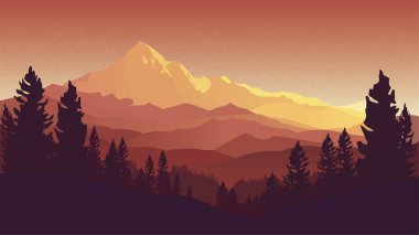 Dağ Tepelerinde Altın Saat Gündoğumu