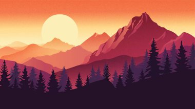 Karlı Dağların Üzerinde Renkli Gün Doğumu