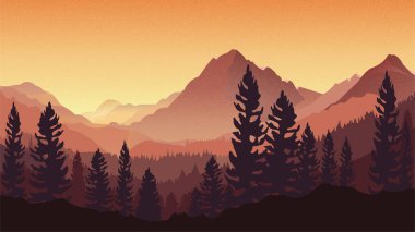 Dramatik Şafak Gökyüzü Dağların Üzerinde