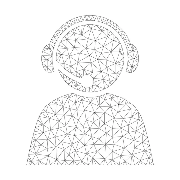 网格矢量呼叫中心操作员图标 — 图库矢量图片