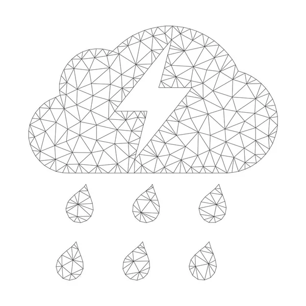 Mesh Vector Thunderstorm Icon