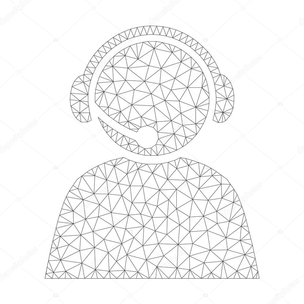 Mesh Vector Call Center Operator Icon