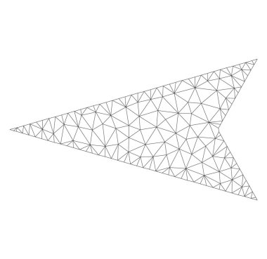 Vektör ok ucu sol simgesi mesh