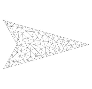 Vektör ok ucu sağ simge mesh