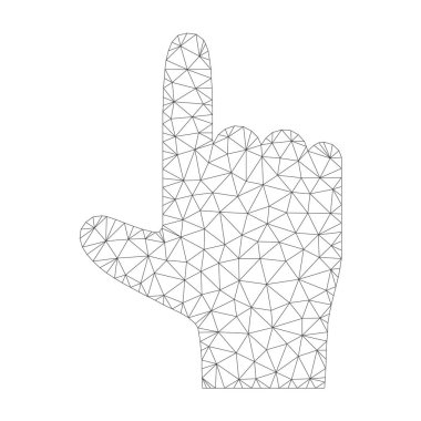 Vektör el işaretçisi simgesi yukarı mesh