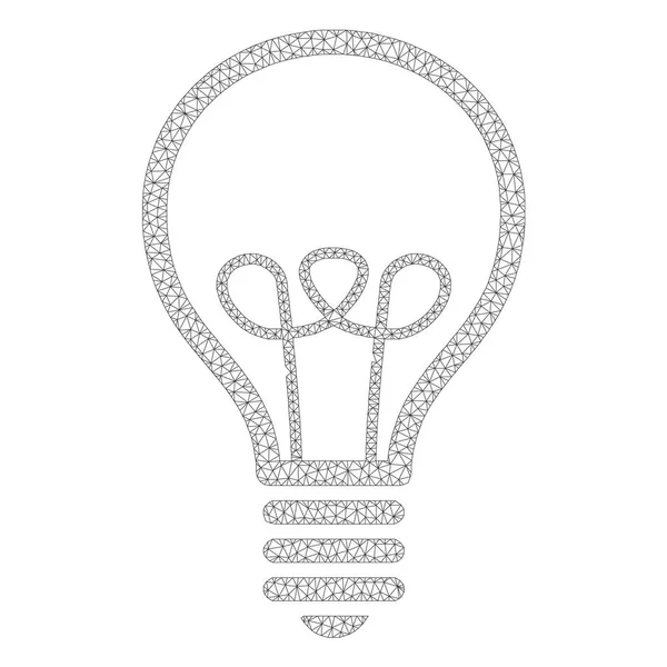 Icona della lampadina della lampada vettoriale della maglia — Vettoriale Stock