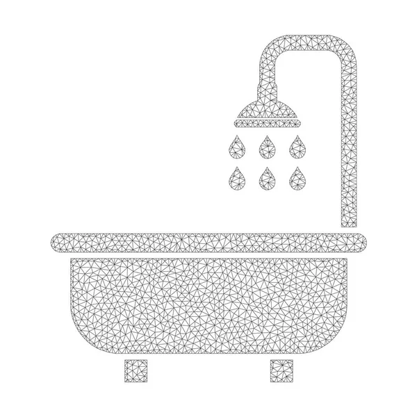 Mesh Vector Shower Bath Icon — Stock Vector