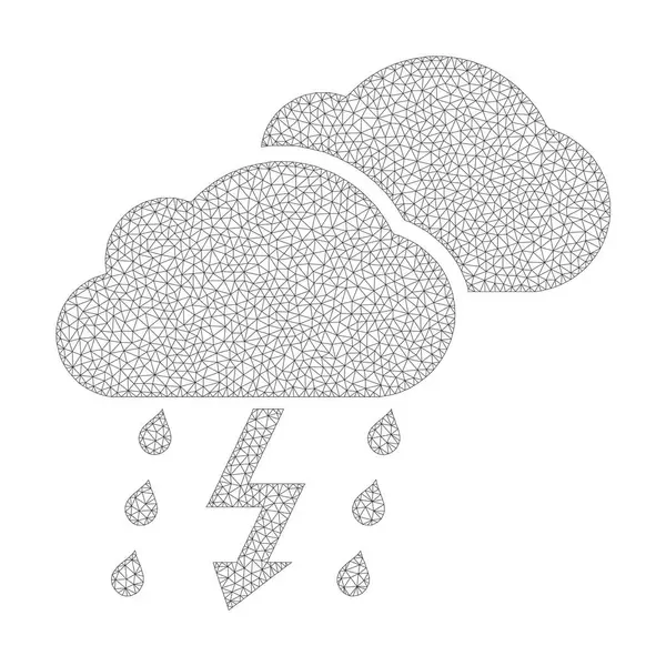 Icône d'orage vectoriel de maille — Image vectorielle