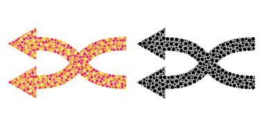 Simgeleri nokta Shuffle oklar sol mozaik